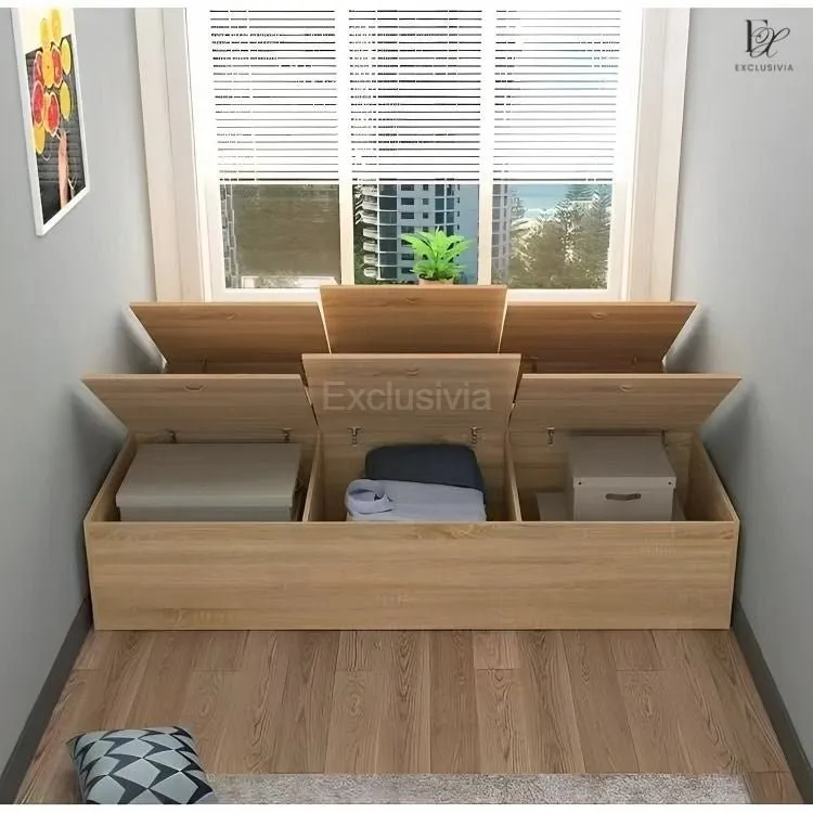 OSAKA Wood Storage Platform Bed