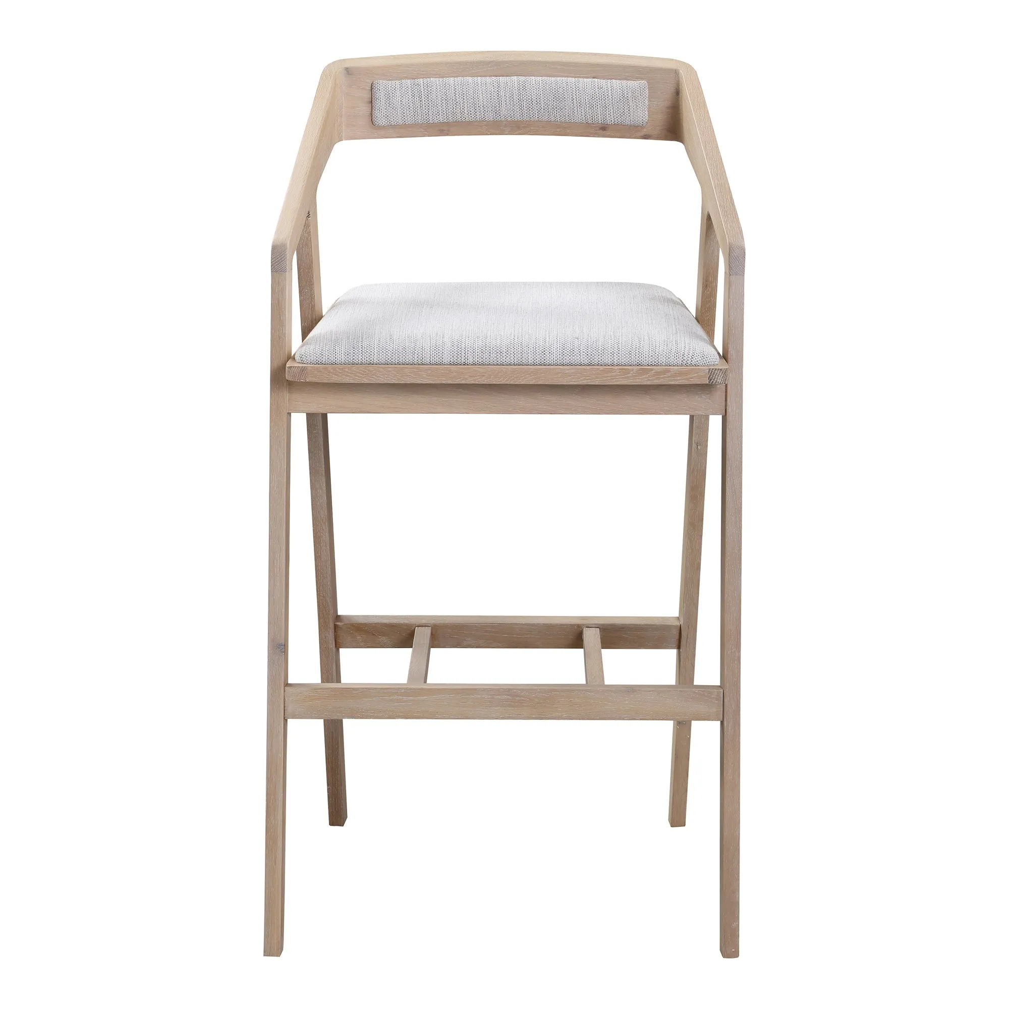 Padma Oak Bar Stool Light Grey