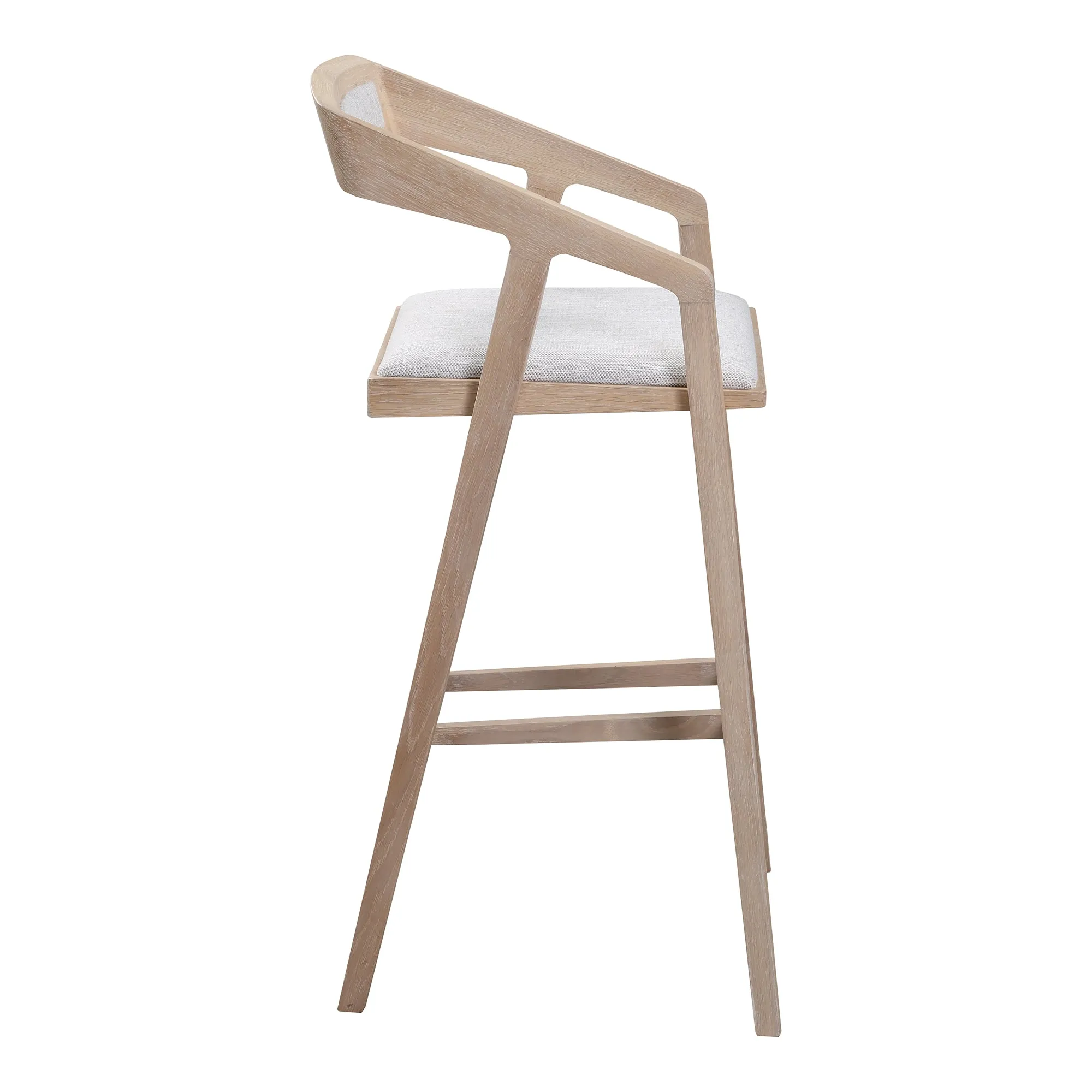 Padma Oak Bar Stool Light Grey