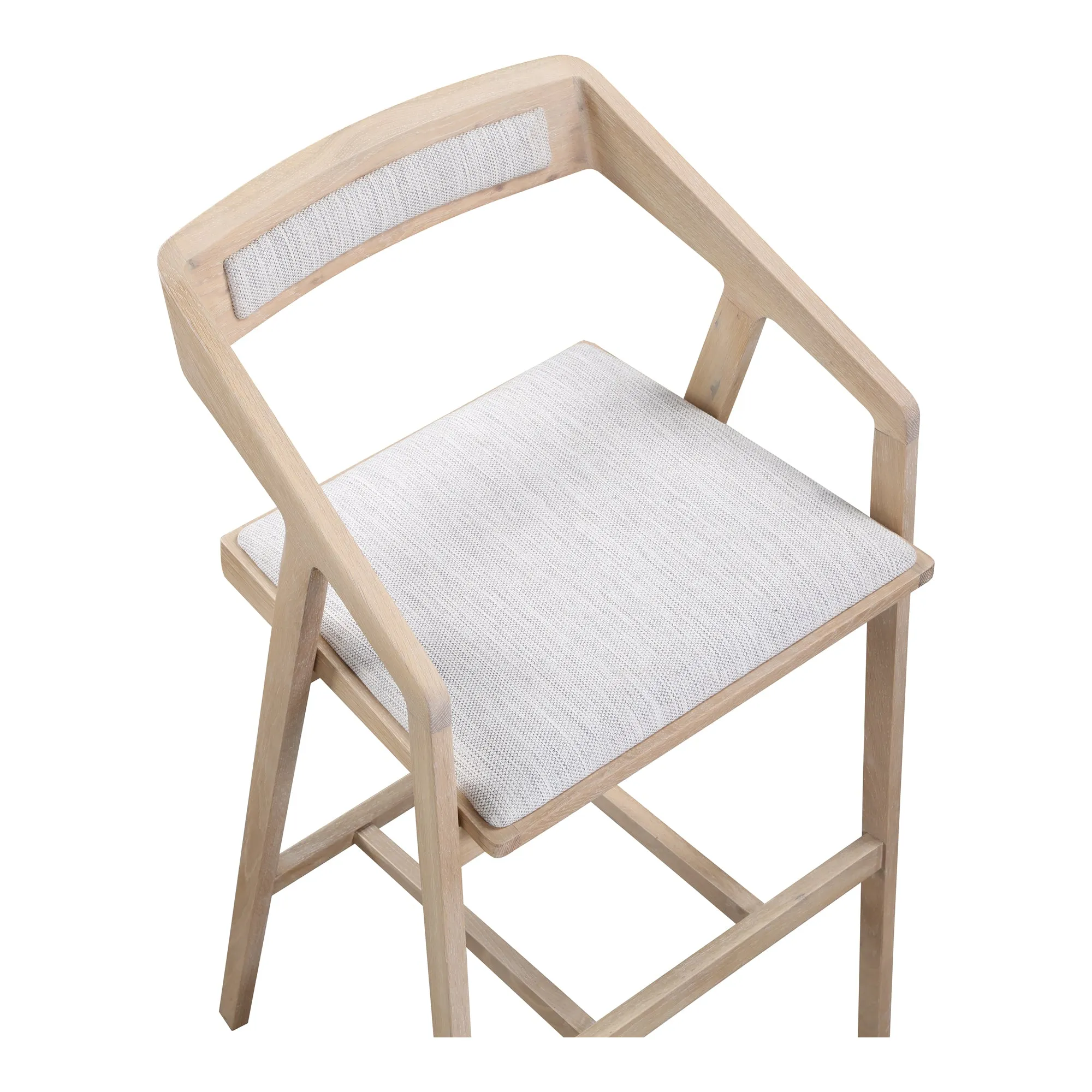 Padma Oak Bar Stool Light Grey