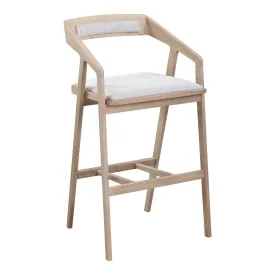 Padma Oak Bar Stool Light Grey