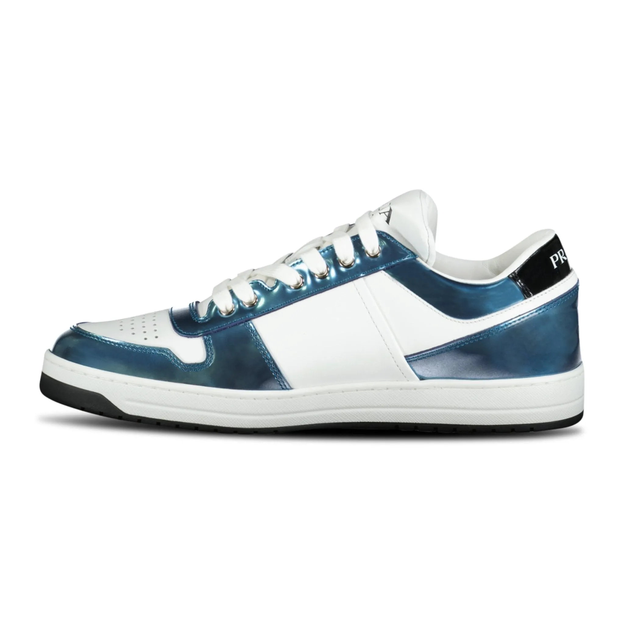 Prada Downtown Patent Sneakers Blue