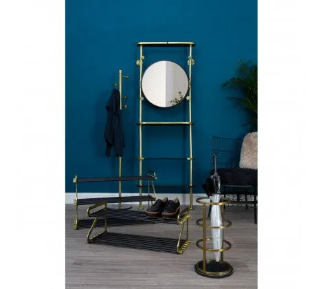 Premium Black and Gold 3 Tier Shoe Rack