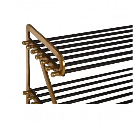 Premium Black and Gold 3 Tier Shoe Rack