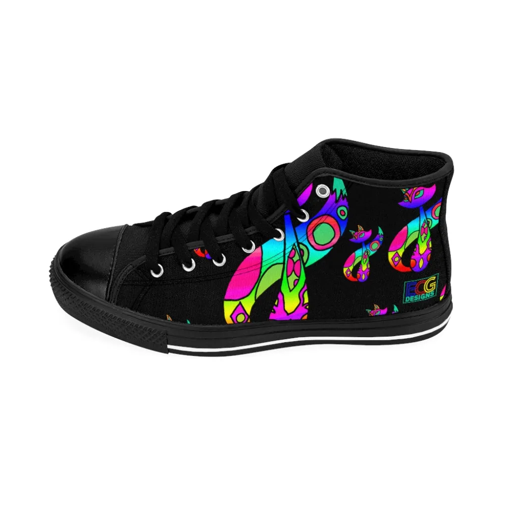 Rainbow Cat Men's High-top Sneakers