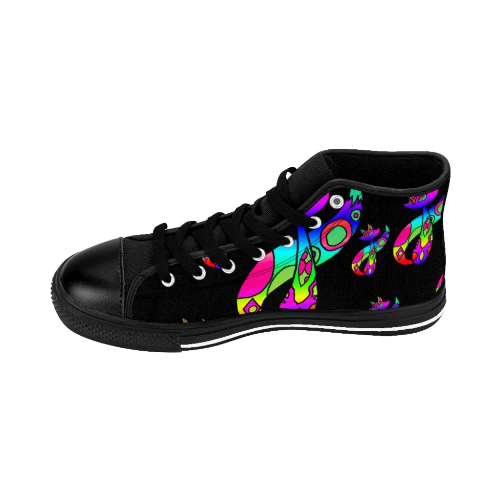 Rainbow Cat Men's High-top Sneakers