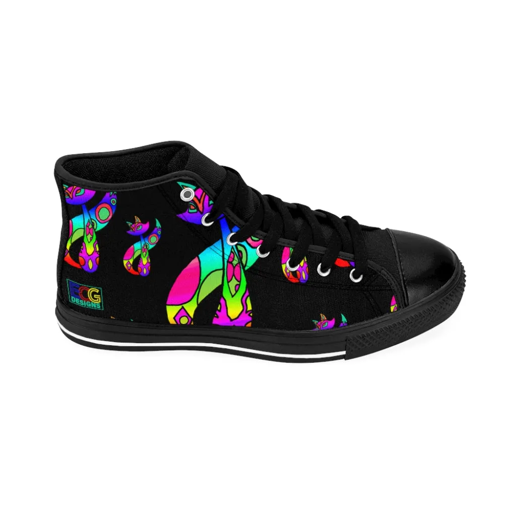 Rainbow Cat Men's High-top Sneakers