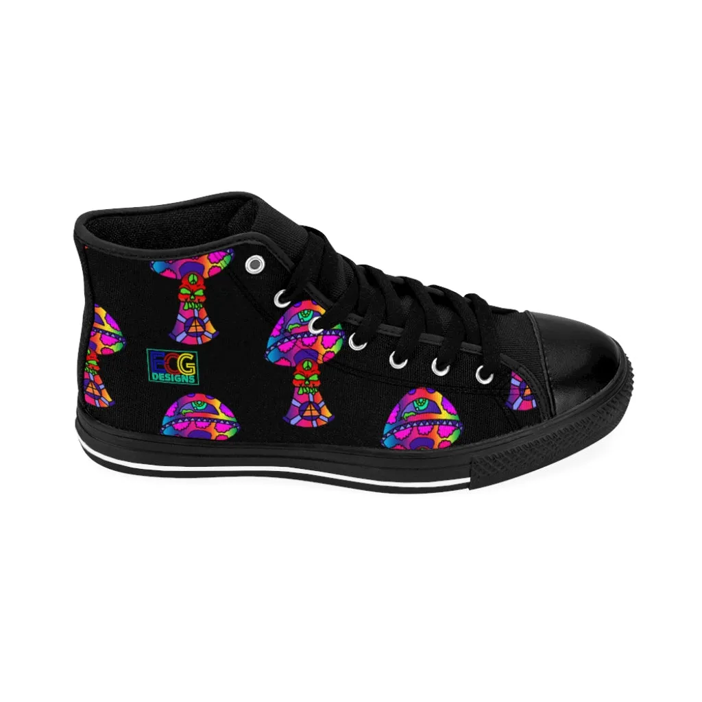 Rainbow Skull Shroom Women's High-top Sneakers