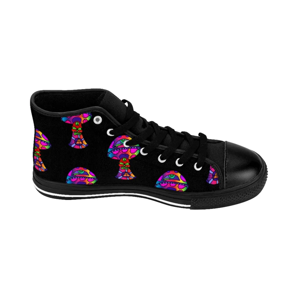 Rainbow Skull Shroom Women's High-top Sneakers