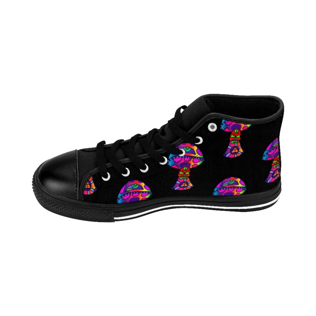 Rainbow Skull Shroom Women's High-top Sneakers