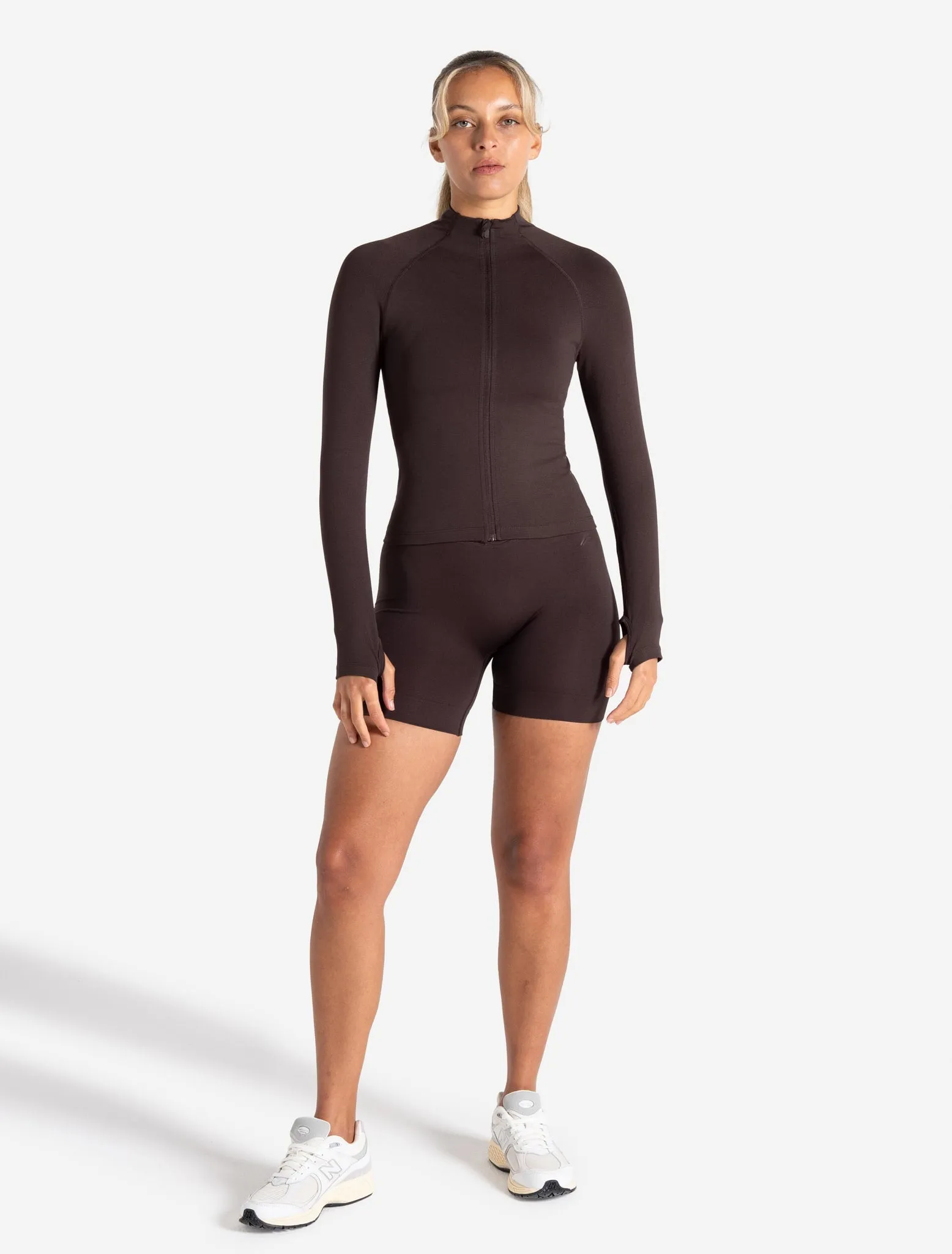 Sculpt Seamless Zip Jacket - Espresso