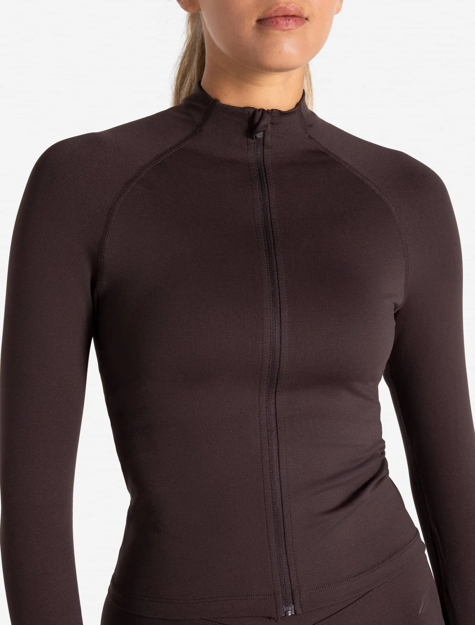 Sculpt Seamless Zip Jacket - Espresso