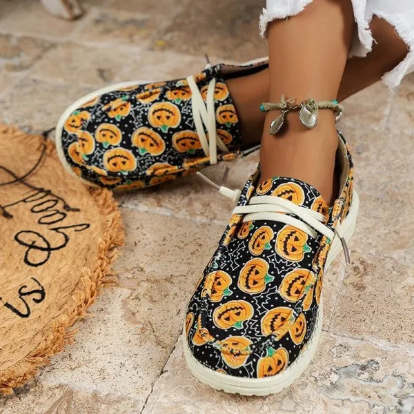 sealbeer - Black Casual Patchwork Printing Round Comfortable Shoes