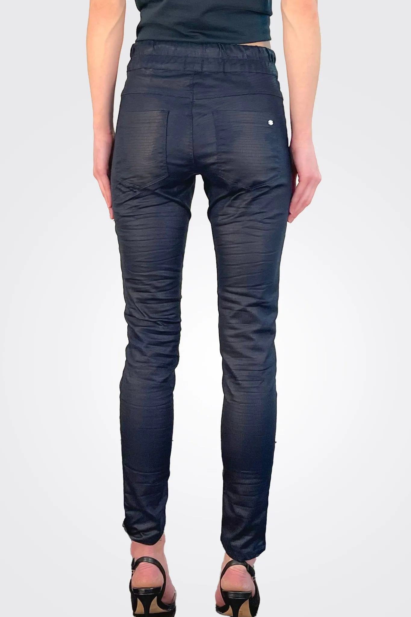 Shely Pants - Navy Snake