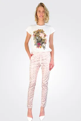 Shely Pants - Rose Gold Python