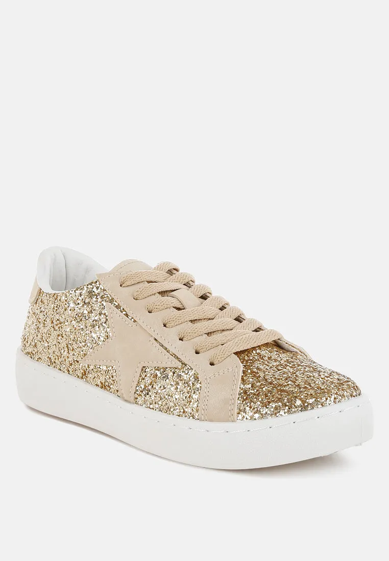 Shinding Glitter Star Chunky Sneakers