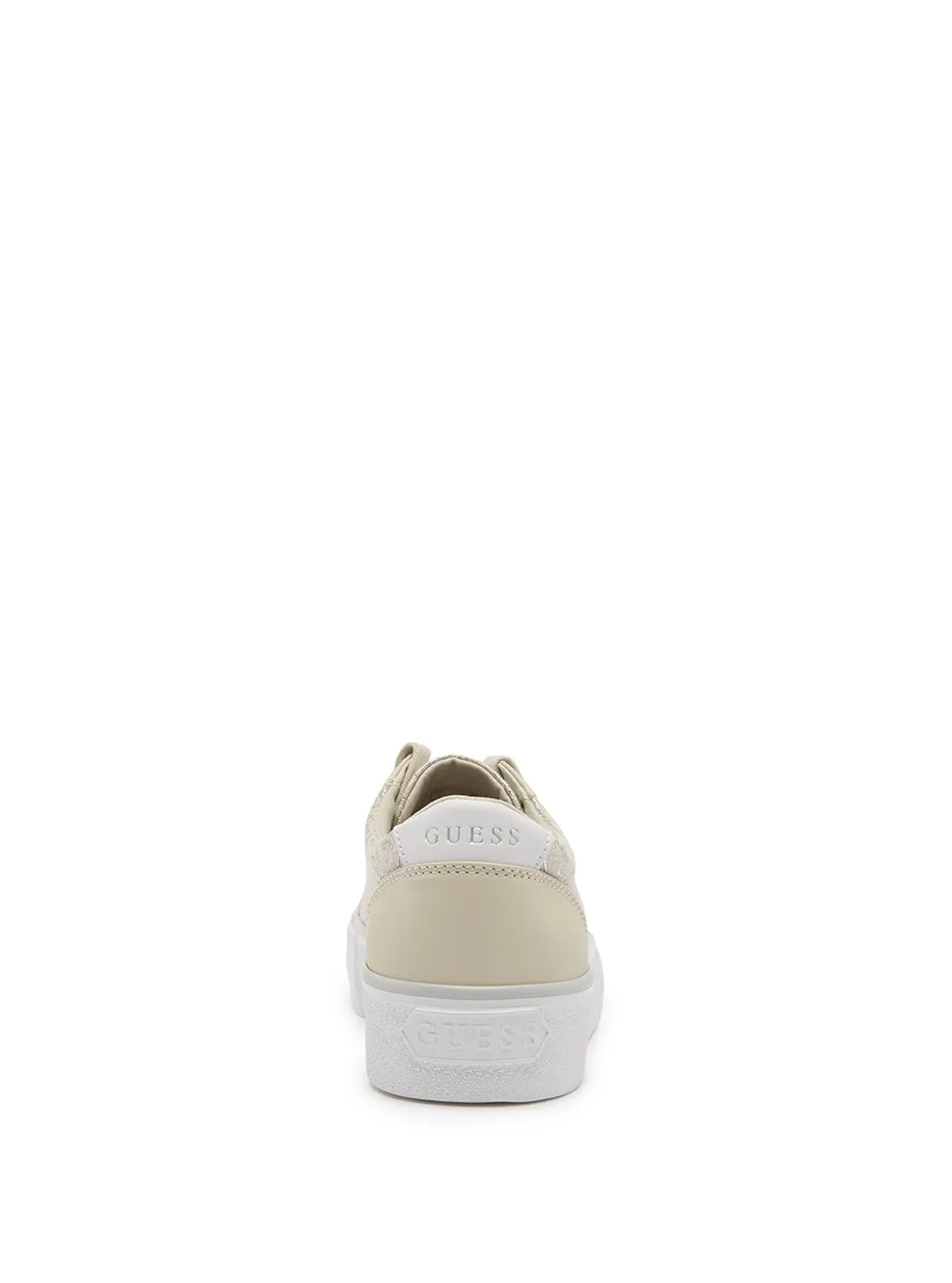 Silver Beige Nortin Logo Low Top Sneakers