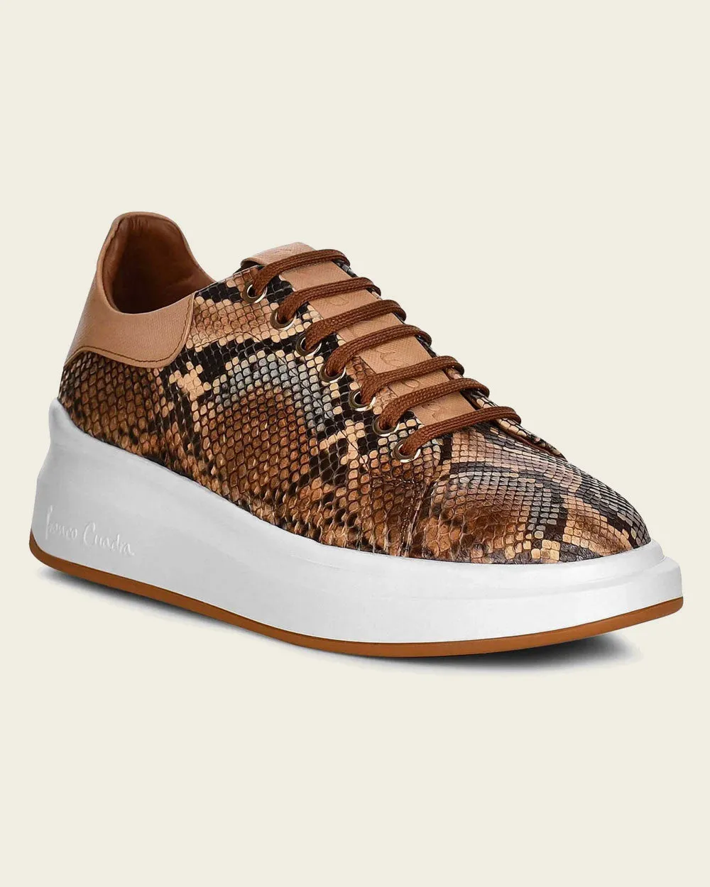 Sneakers brown exotic leather