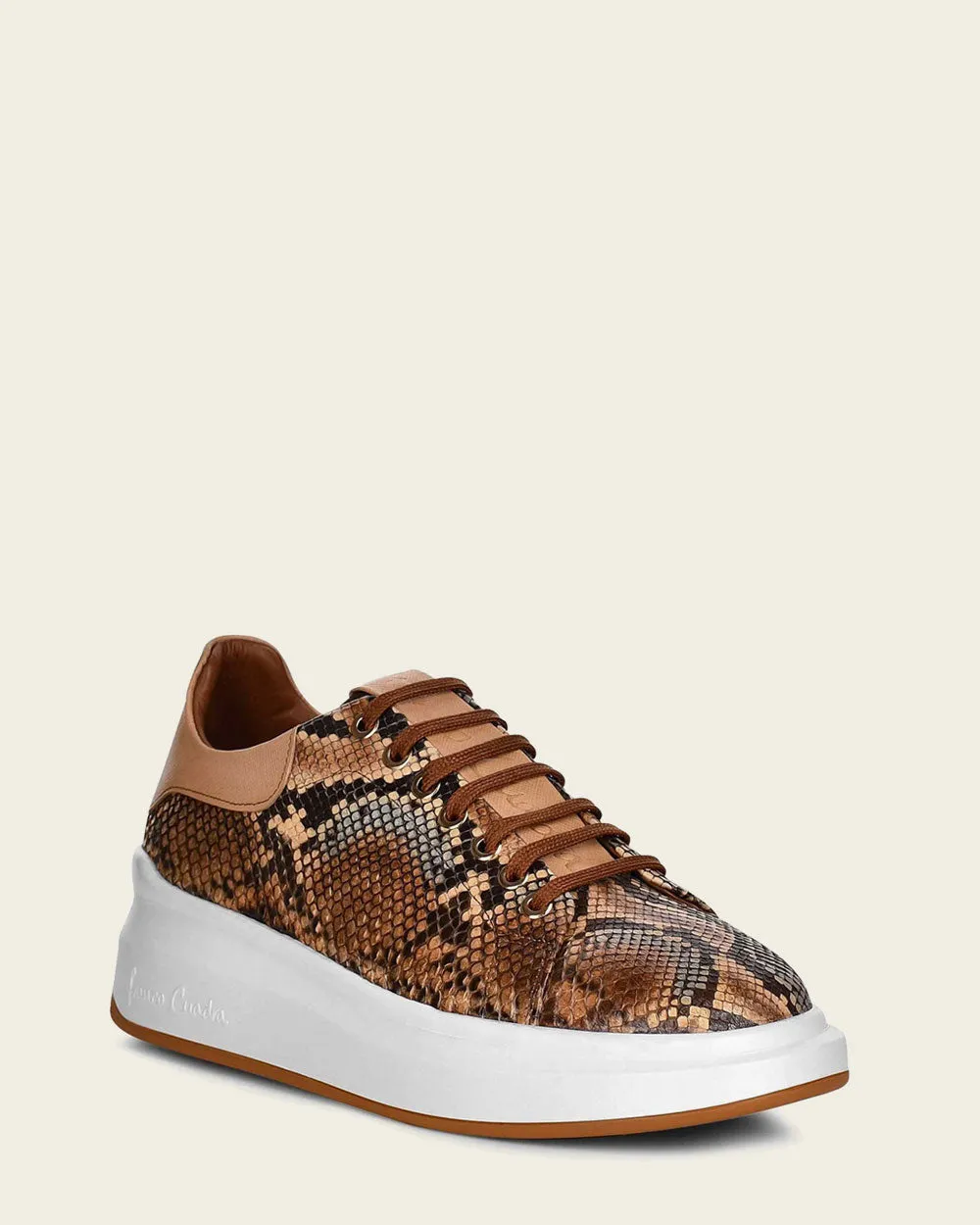 Sneakers brown exotic leather