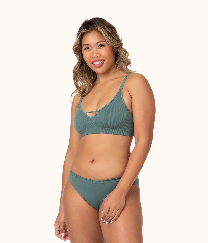 The Skinny-Strap Seamless Bralette Bundle: Terracotta/Harbor Green