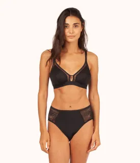 The Smooth Lace Bralette: Jet Black