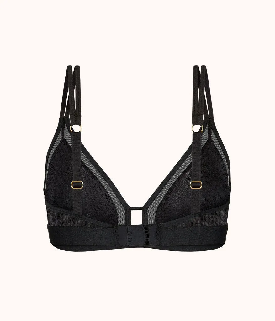 The Smooth Lace Bralette: Jet Black