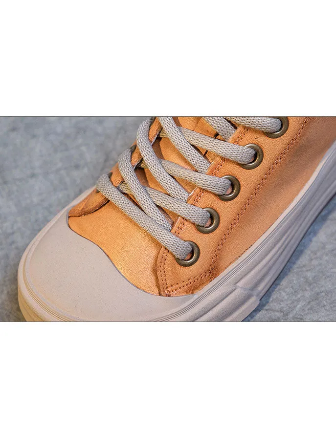 Versatile Casual Leather Sneakers for Women