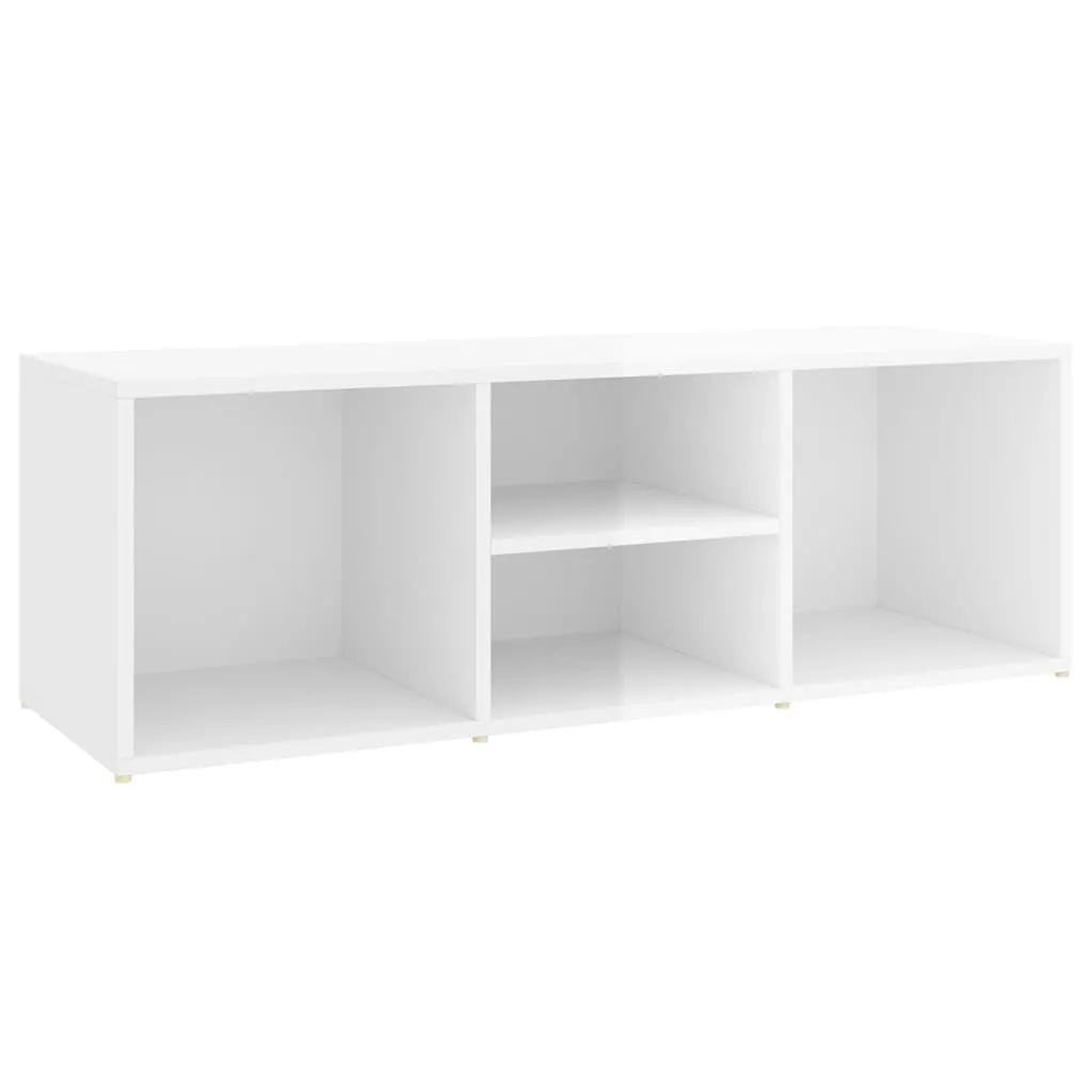 vidaXL Shoe Storage Bench High Gloss White 105x35x35 cm Engineered Wood