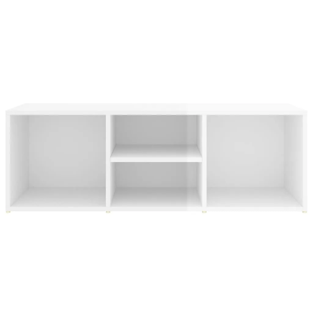 vidaXL Shoe Storage Bench High Gloss White 105x35x35 cm Engineered Wood