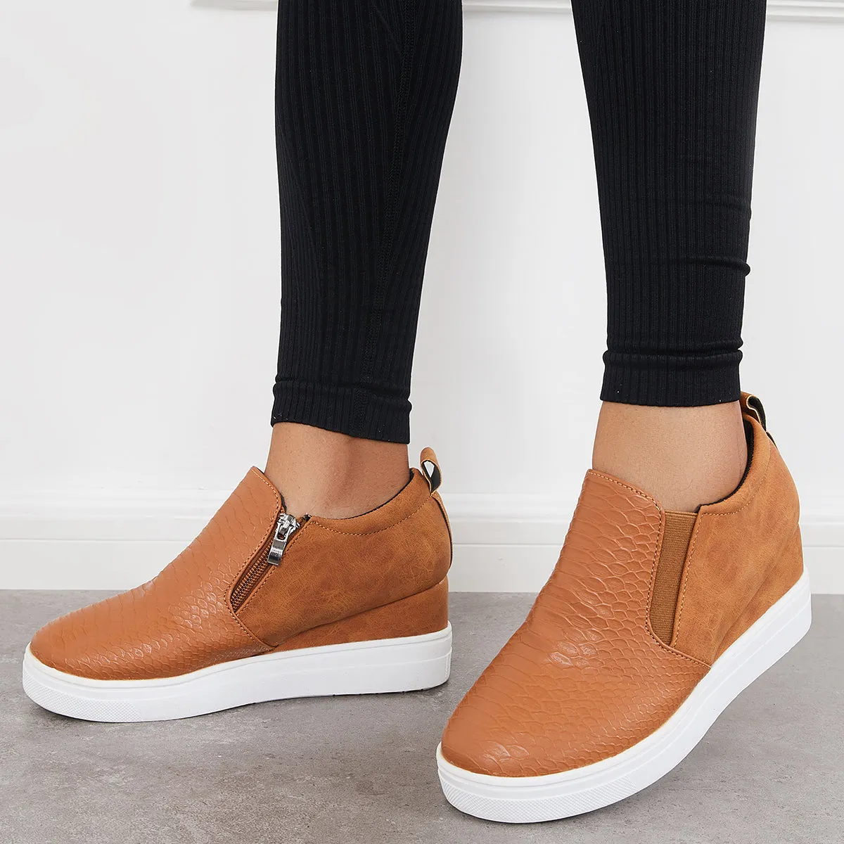 Women Casual Slip on Platform Wedge Sneakers