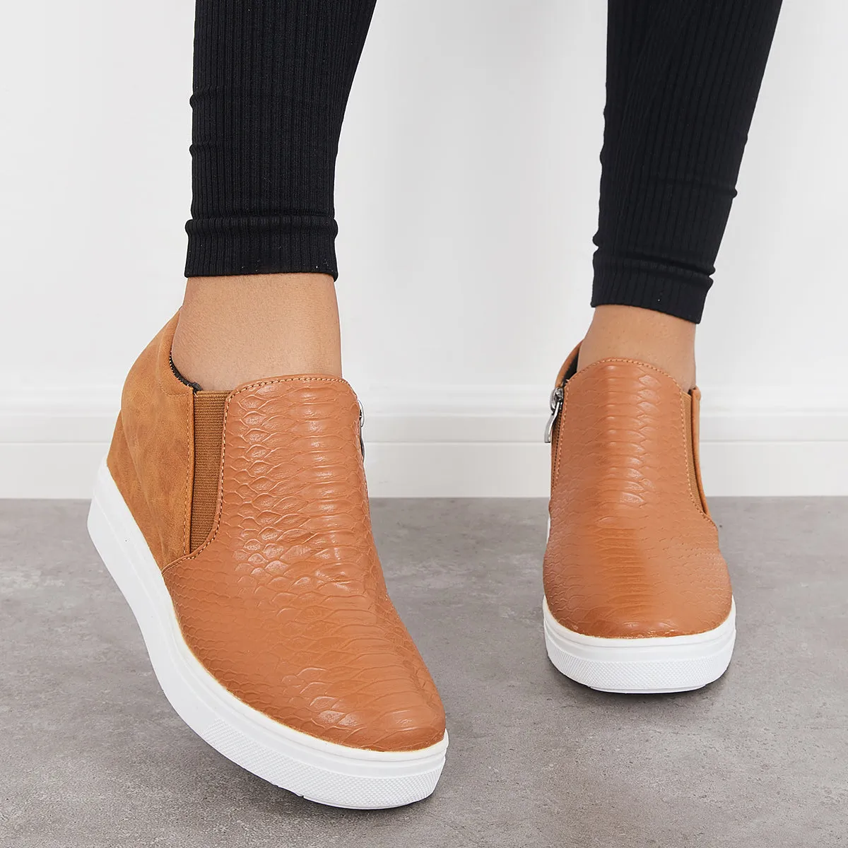 Women Casual Slip on Platform Wedge Sneakers