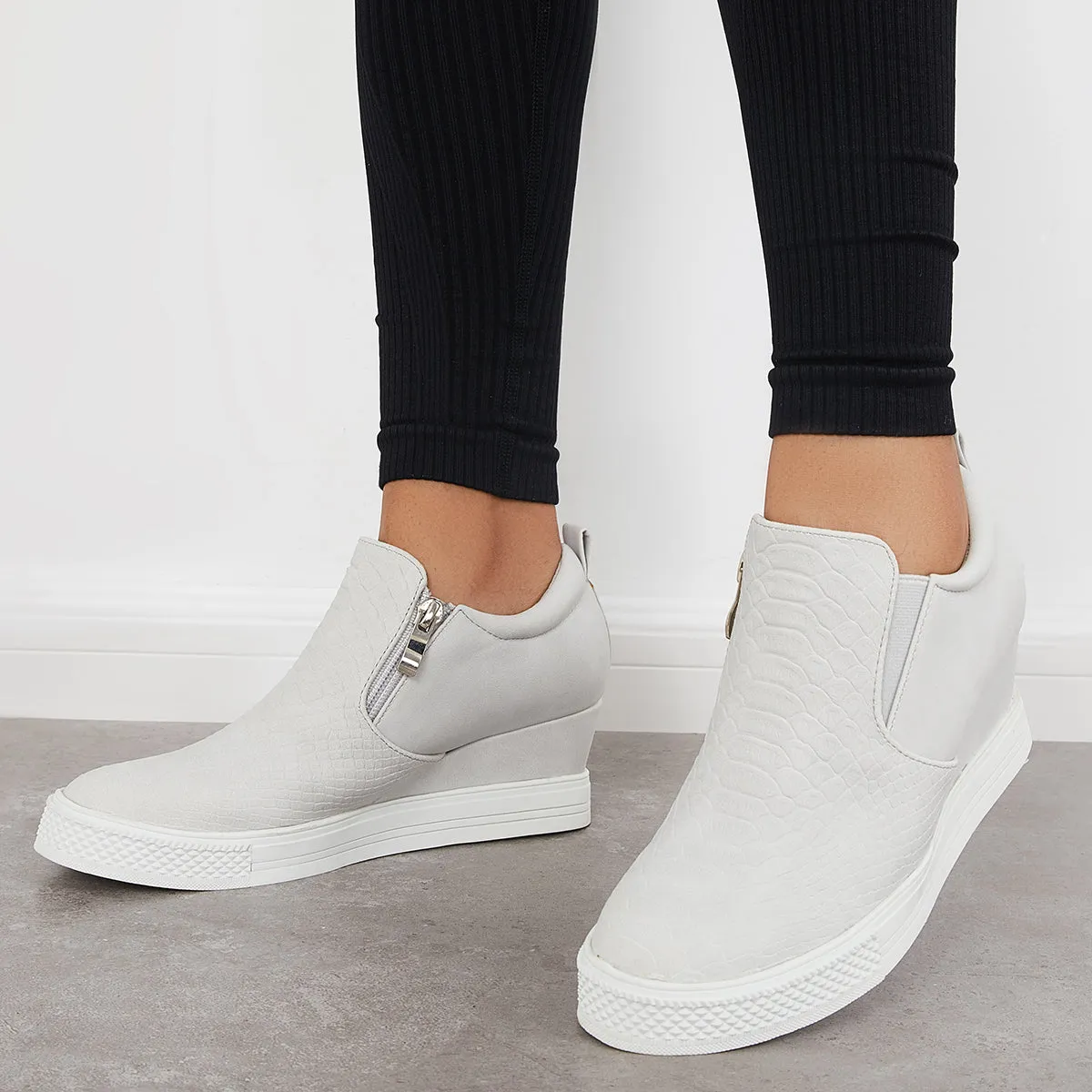 Women Casual Slip on Platform Wedge Sneakers