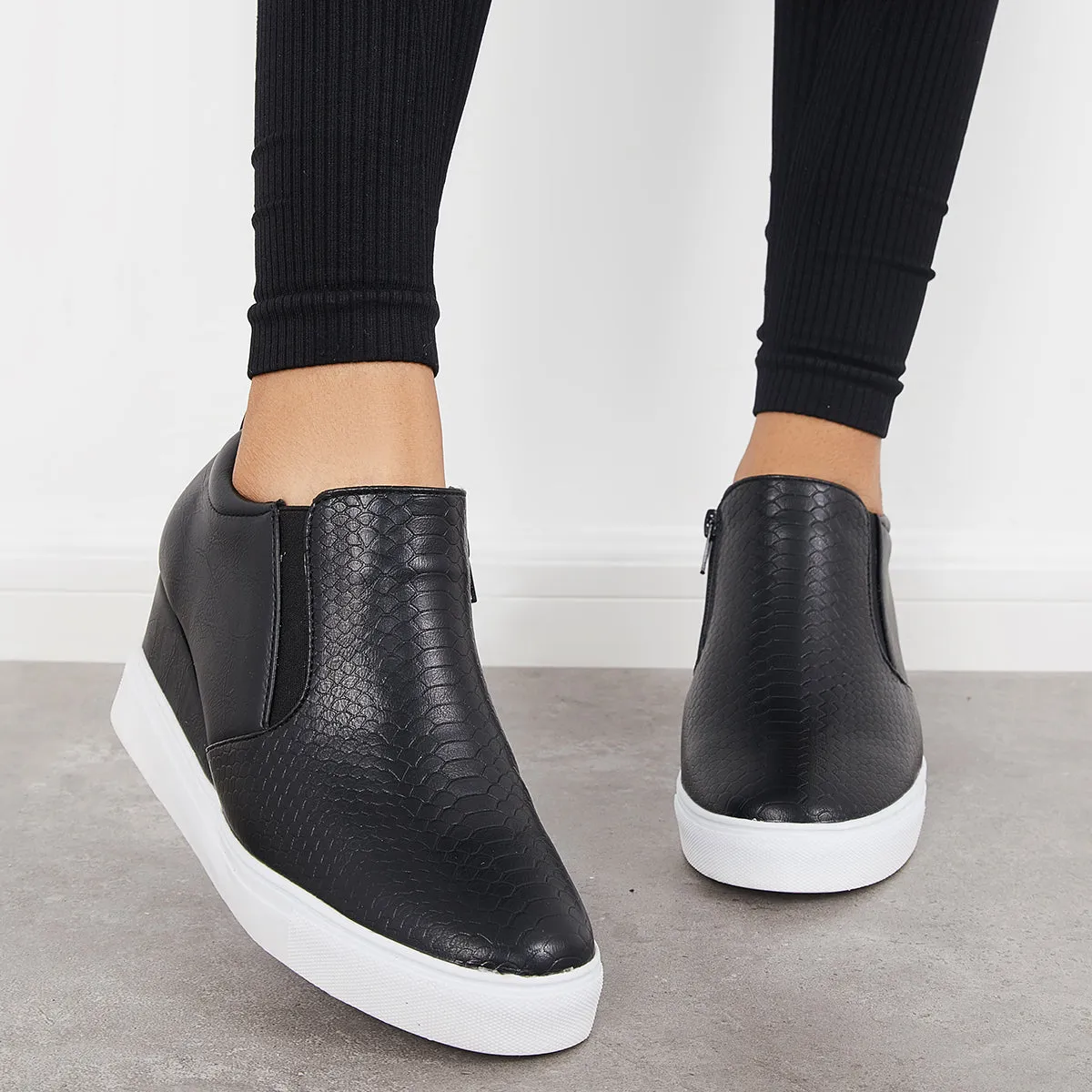 Women Casual Slip on Platform Wedge Sneakers